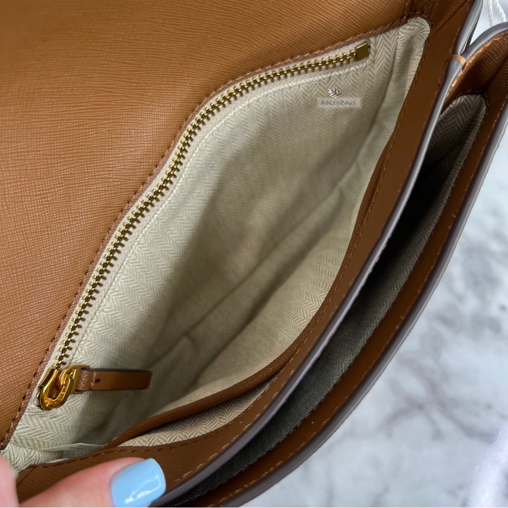 Tory Burch Emerson Crossbody & Shoulder Bag In Moose Brown - Picture 8 of 13